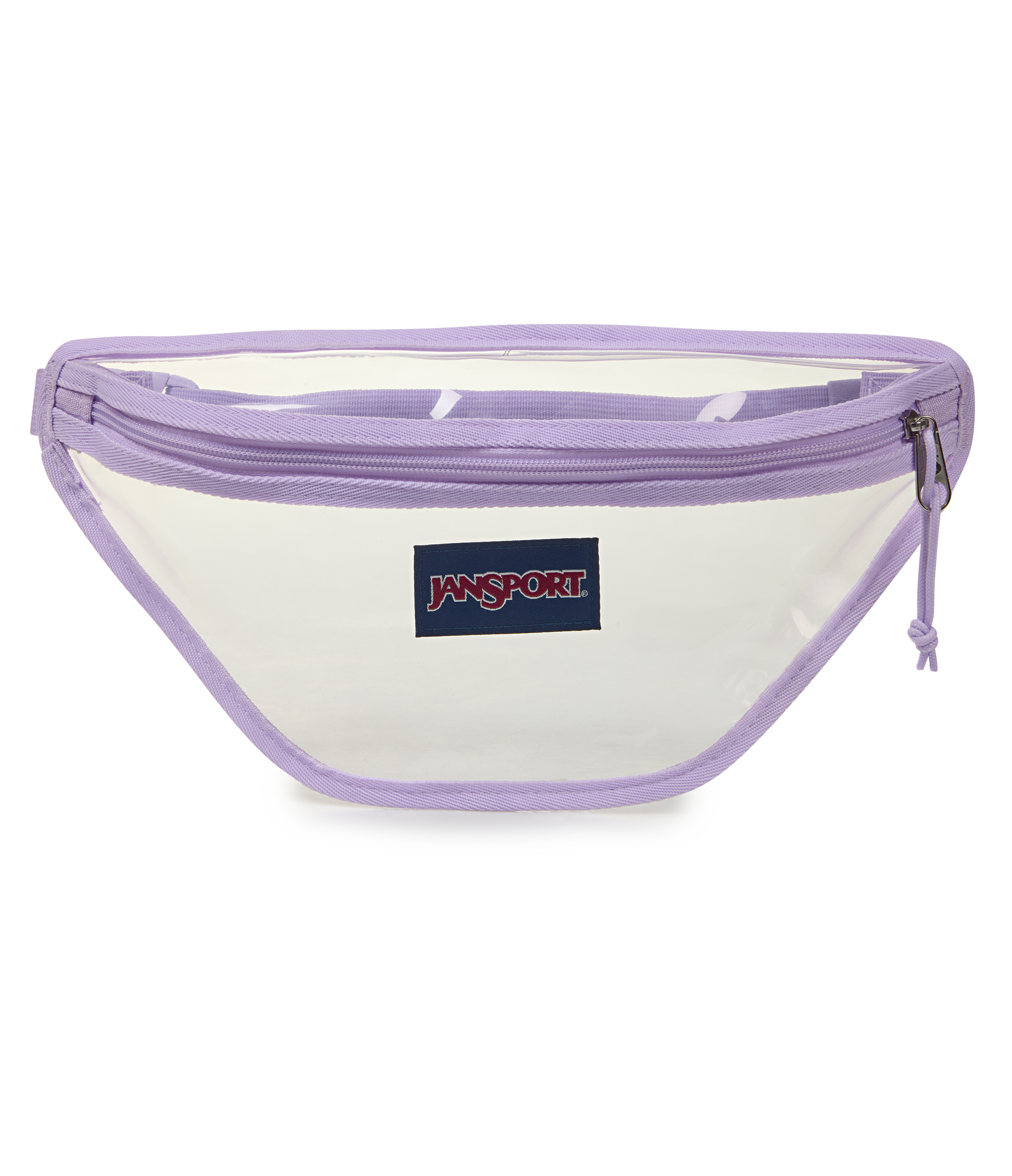 JanSport Clear Waistpack in Pastel Lilac — front view