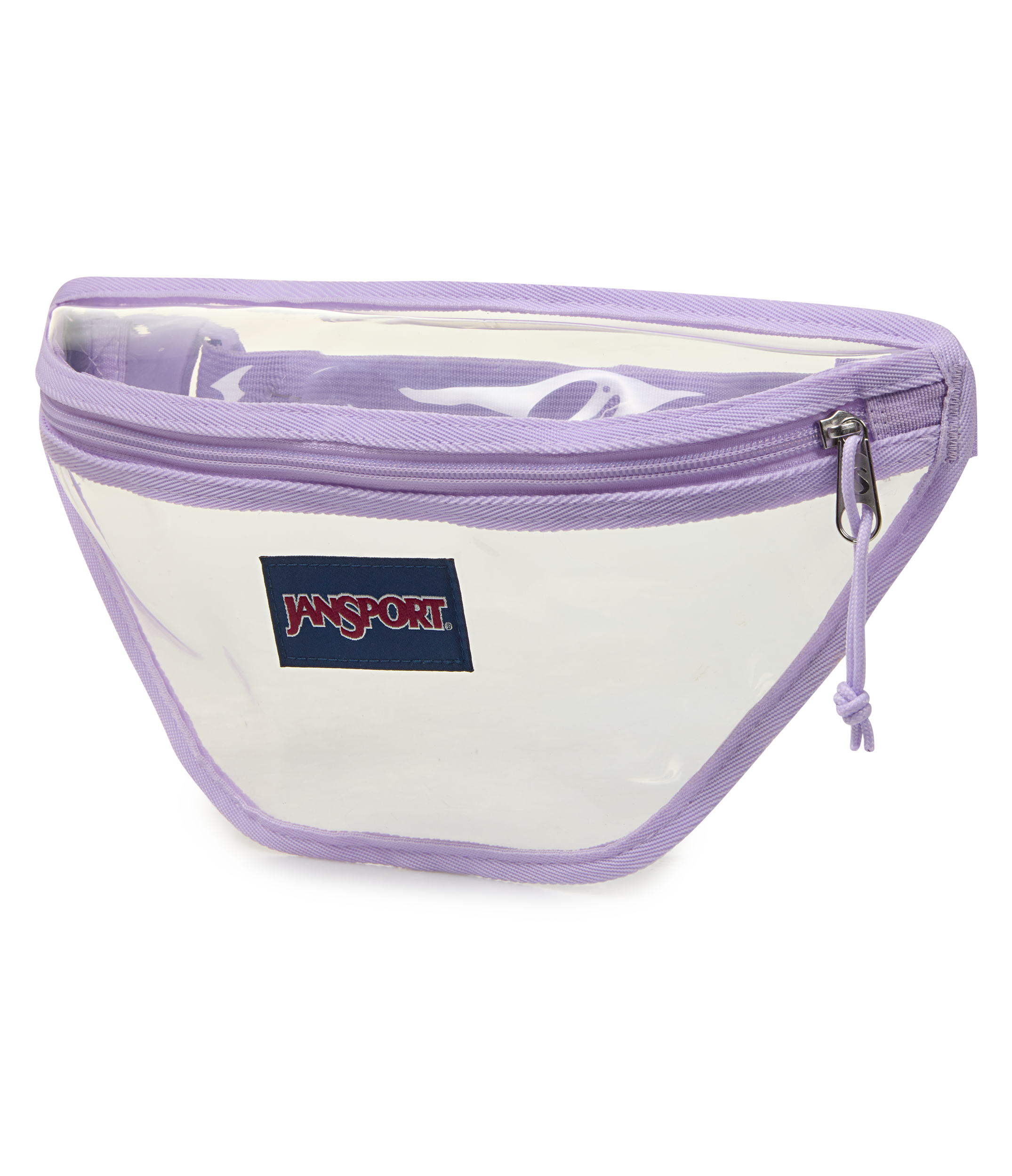 JanSport Clear Waistpack in Pastel Lilac — angle view 3