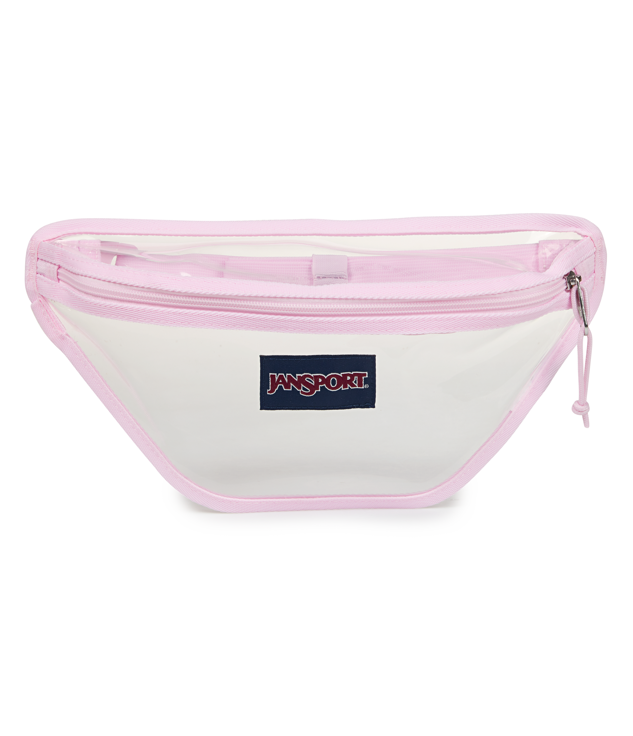 JanSport Clear Waistpack in Pink Ice — front view