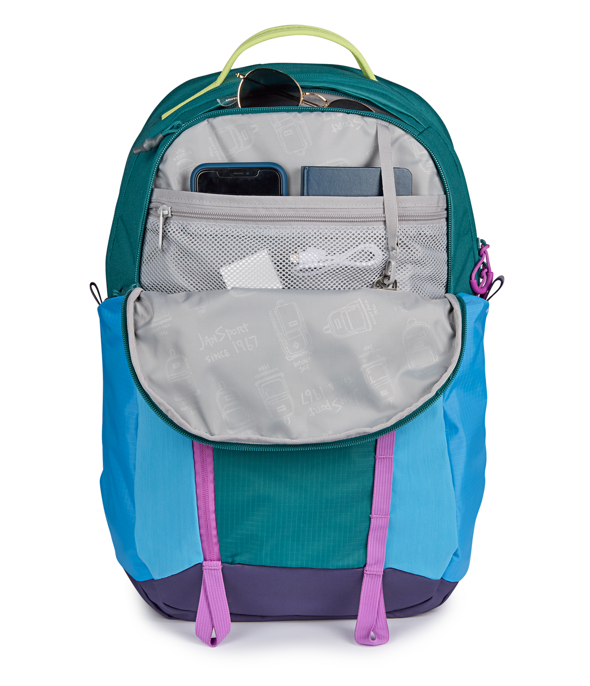 Jansport All Around Pack 28L in Emerald Pool — detail view 3