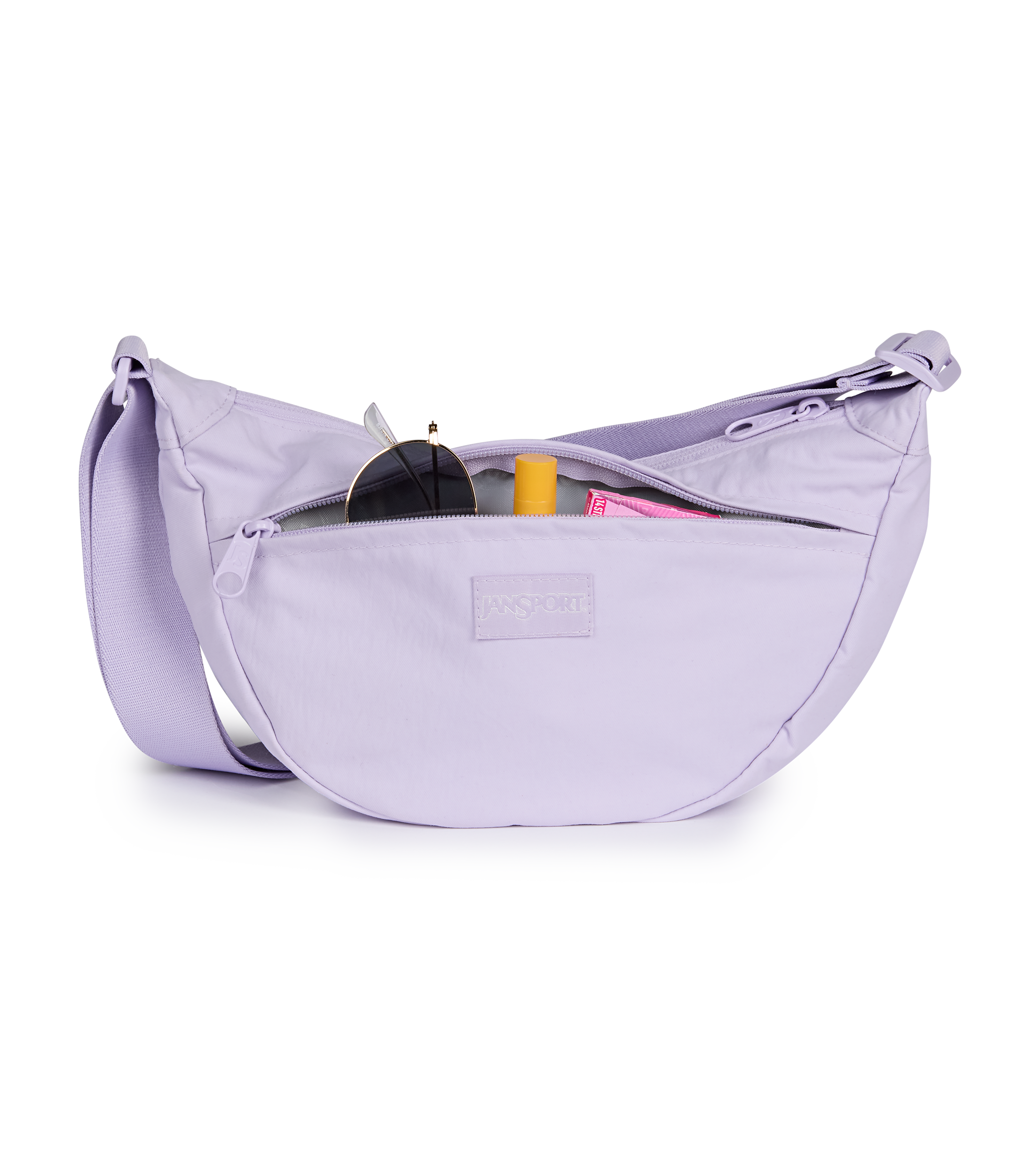 JanSport Unphased Crossbody Small in Pastel Lilac — detail view 3