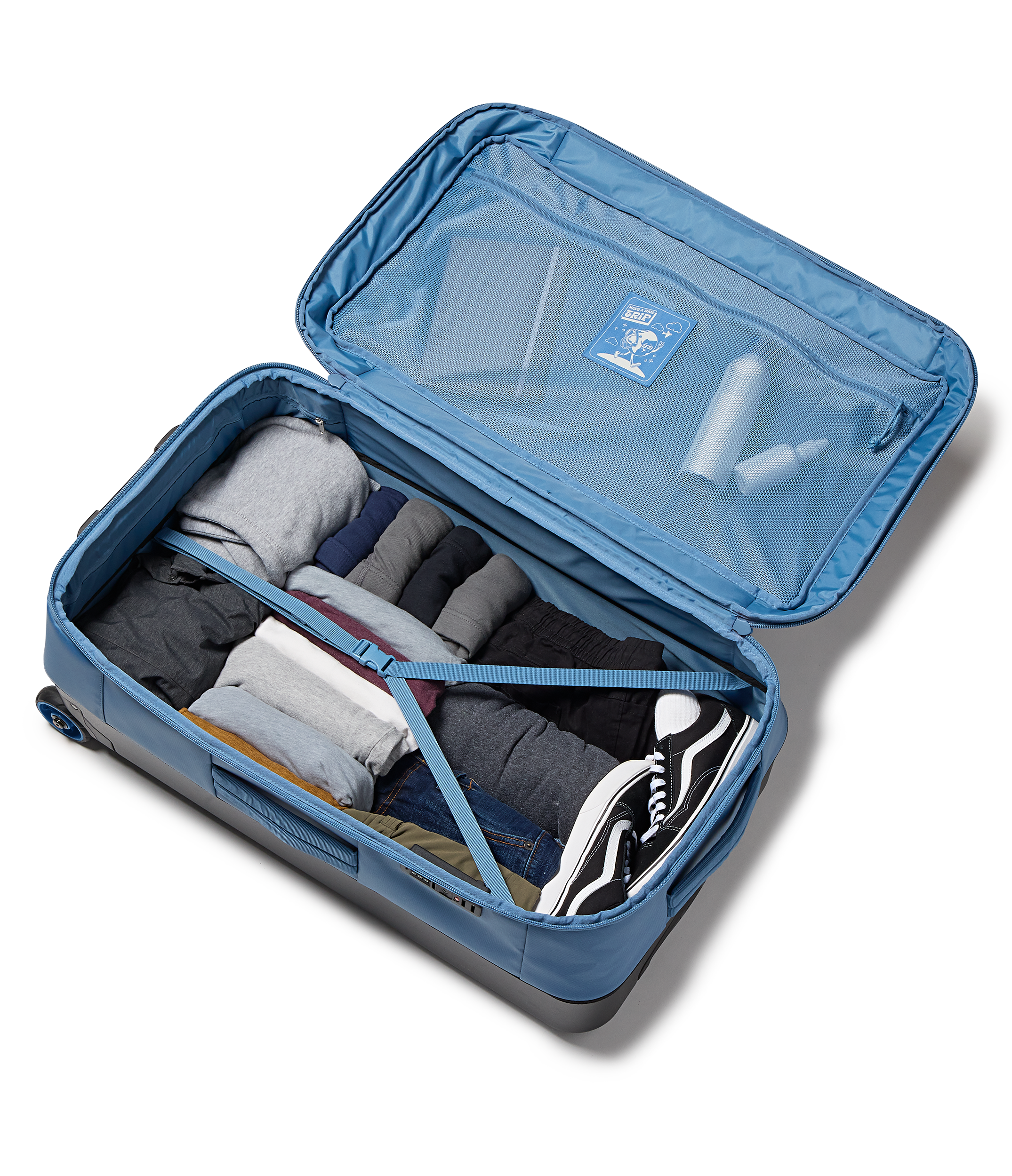 JanSport Good Latitude Wheeled Duffel in Elemental Blue — detail view 3