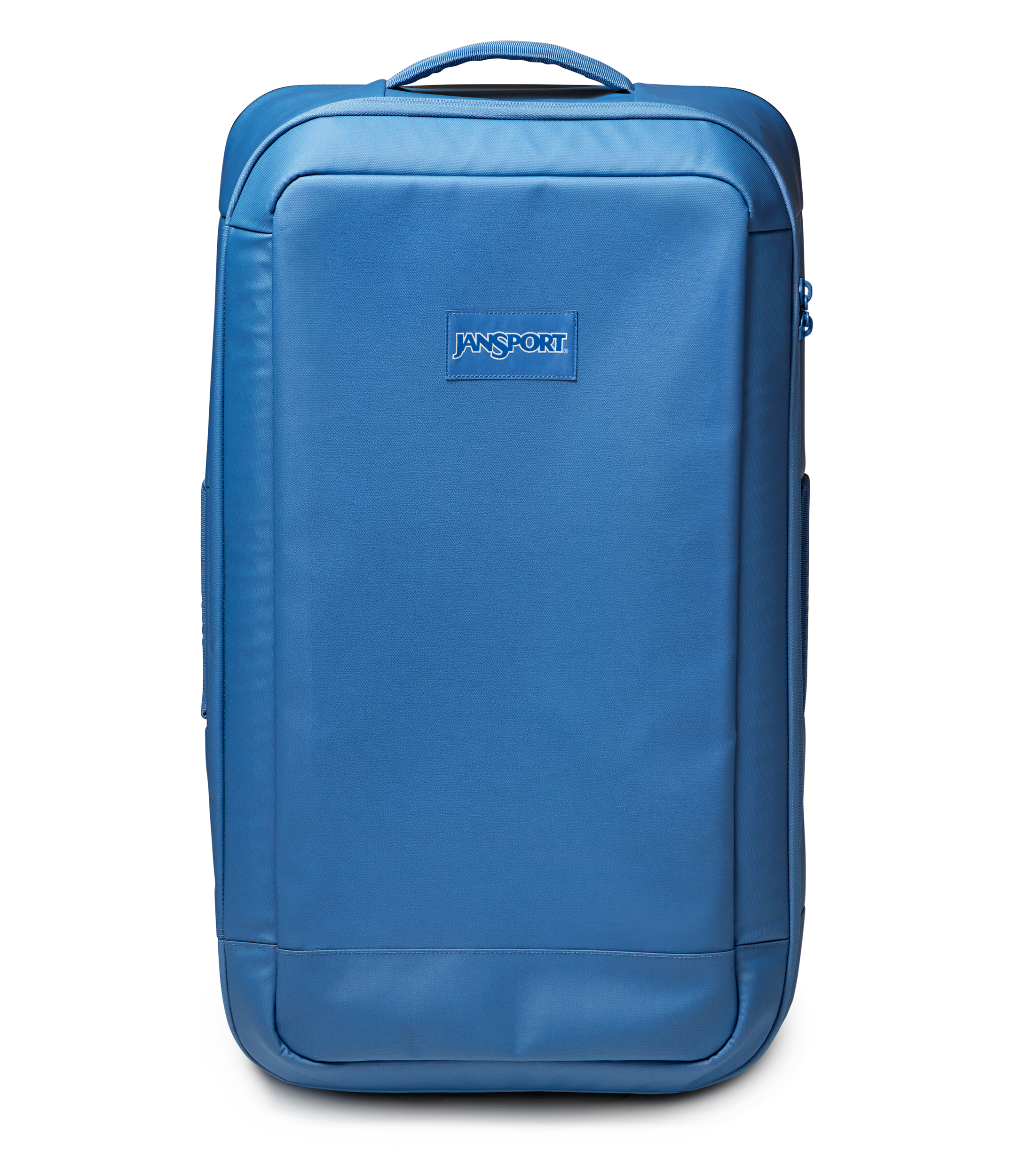 JanSport Good Latitude Wheeled Duffel in Elemental Blue — front view