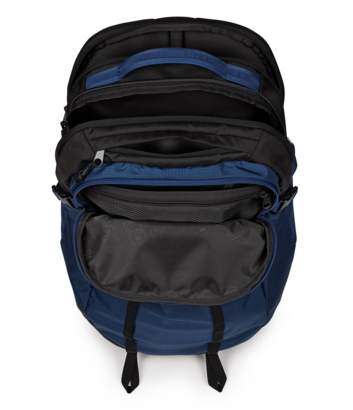 Jansport All Around Pack 34L in Navy — interior view