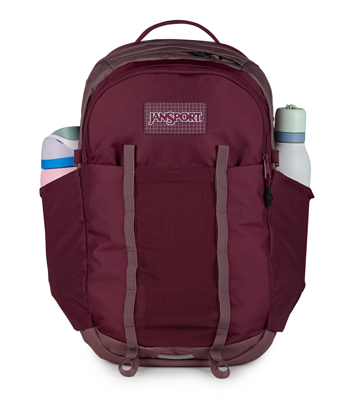 Jansport All Around Pack 34L in Cherry Lacquer — detail view