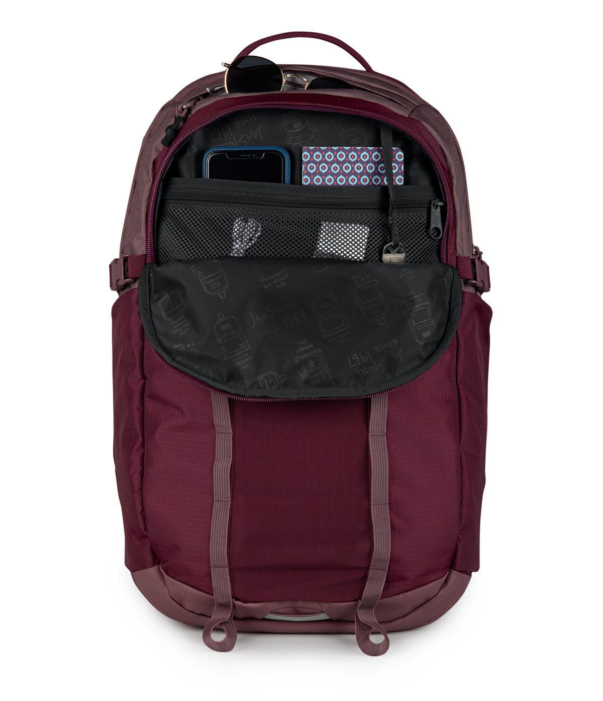 Jansport All Around Pack 34L in Cherry Lacquer — detail view 4