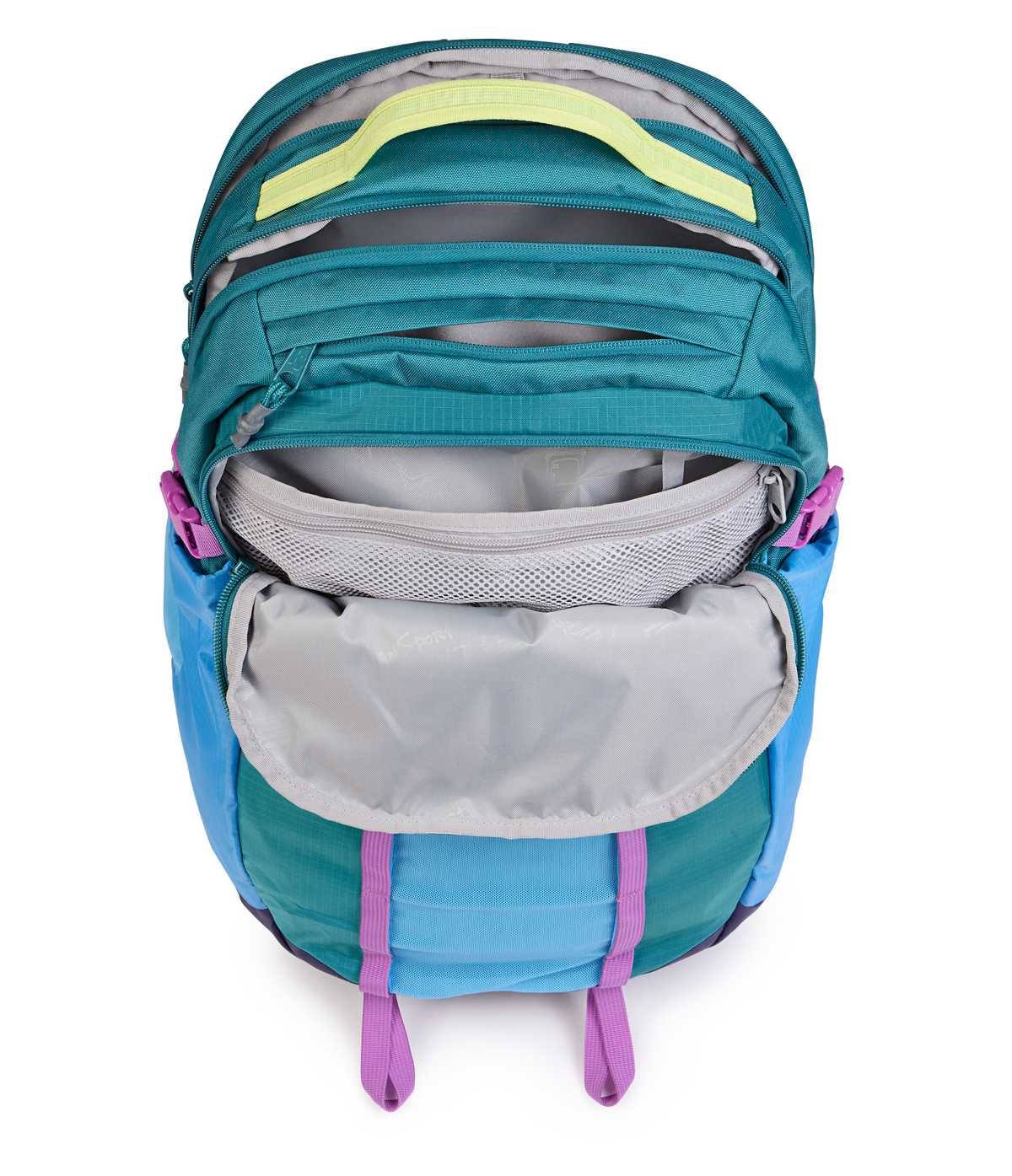 Jansport All Around Pack 34L in Emerald Pool — interior view