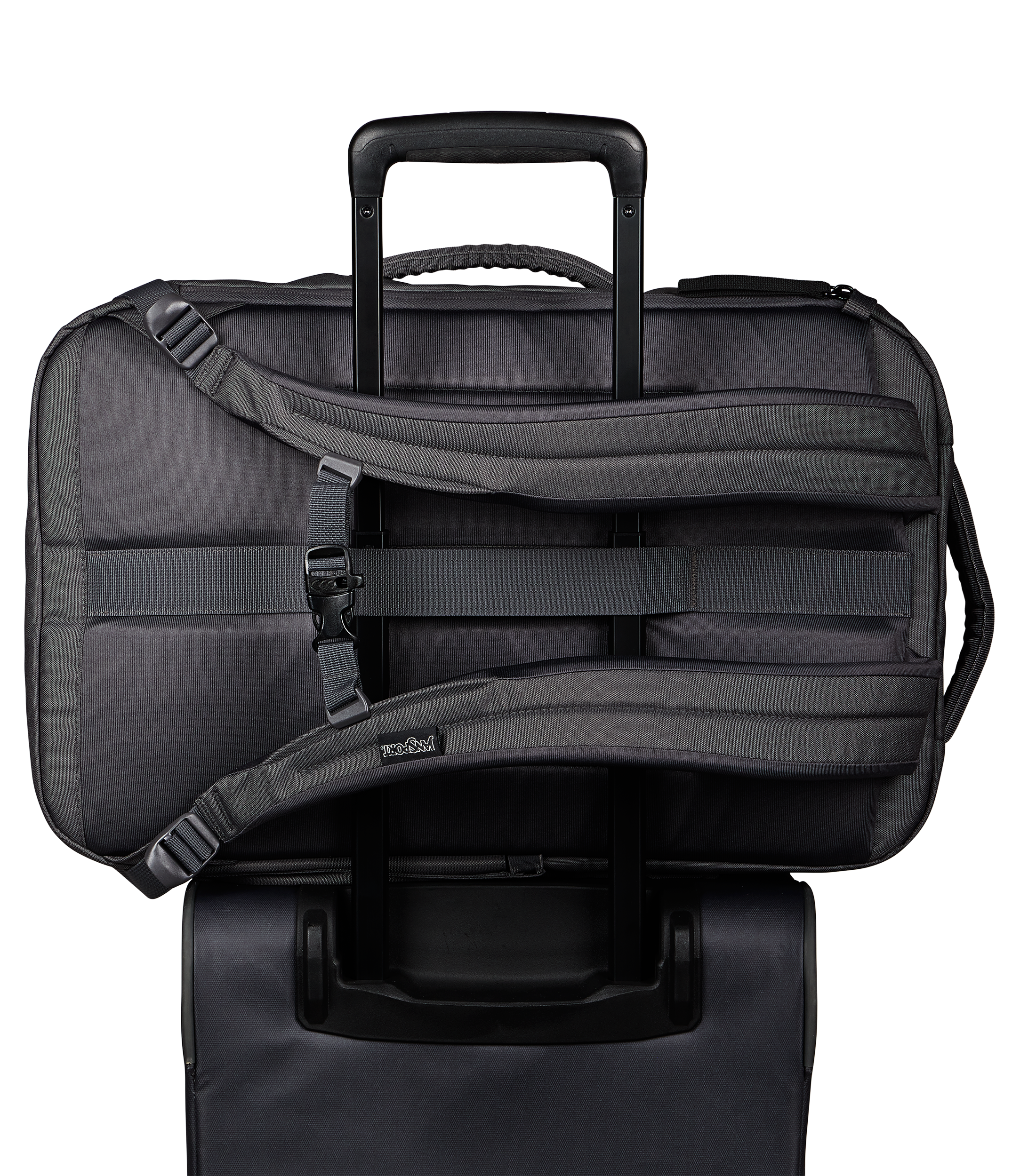 JanSport Good Latitude Travel Pack 40L in Smokey Grit — back view