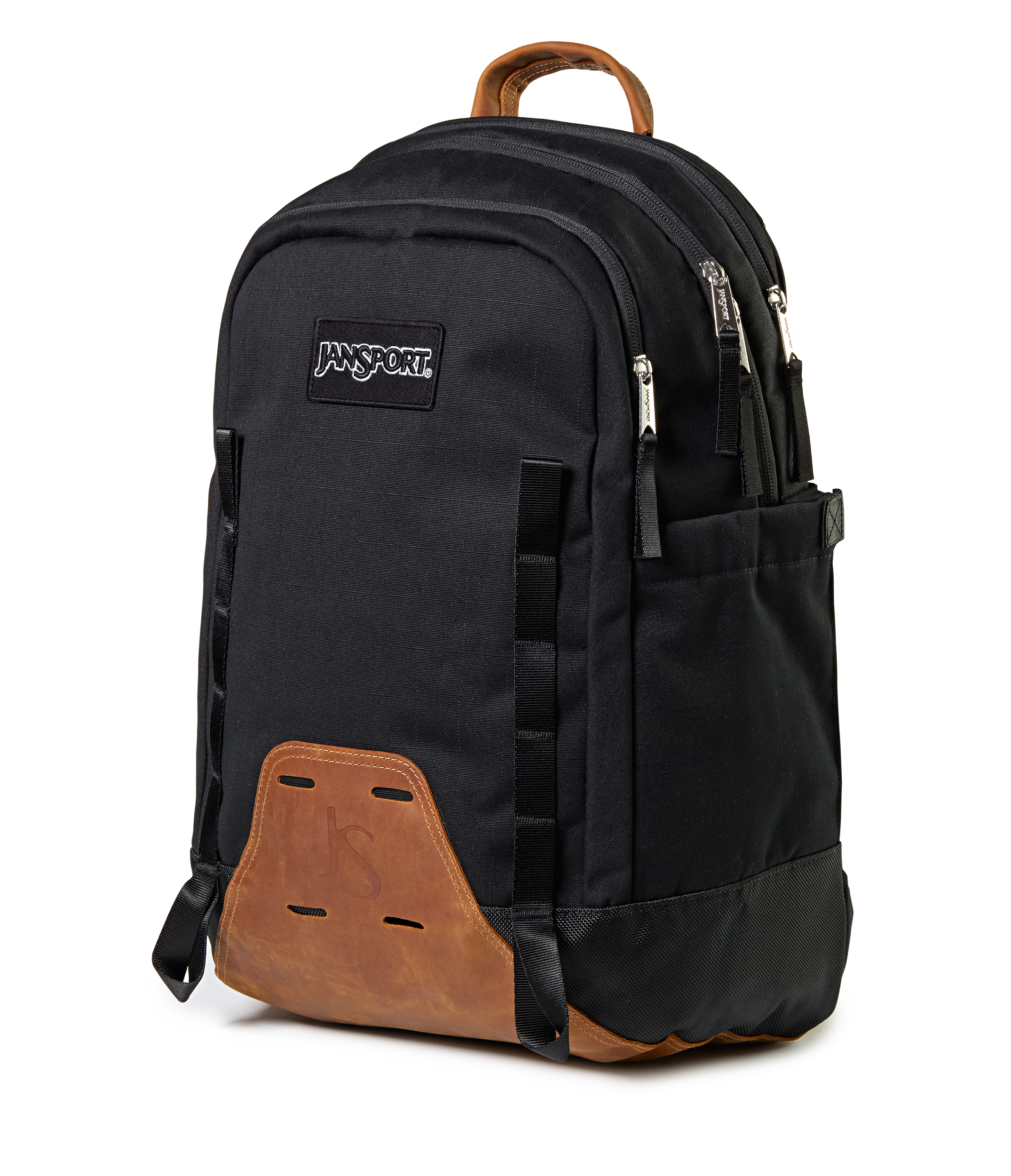 JanSport Pitstop Daypack in Black — angle view 3