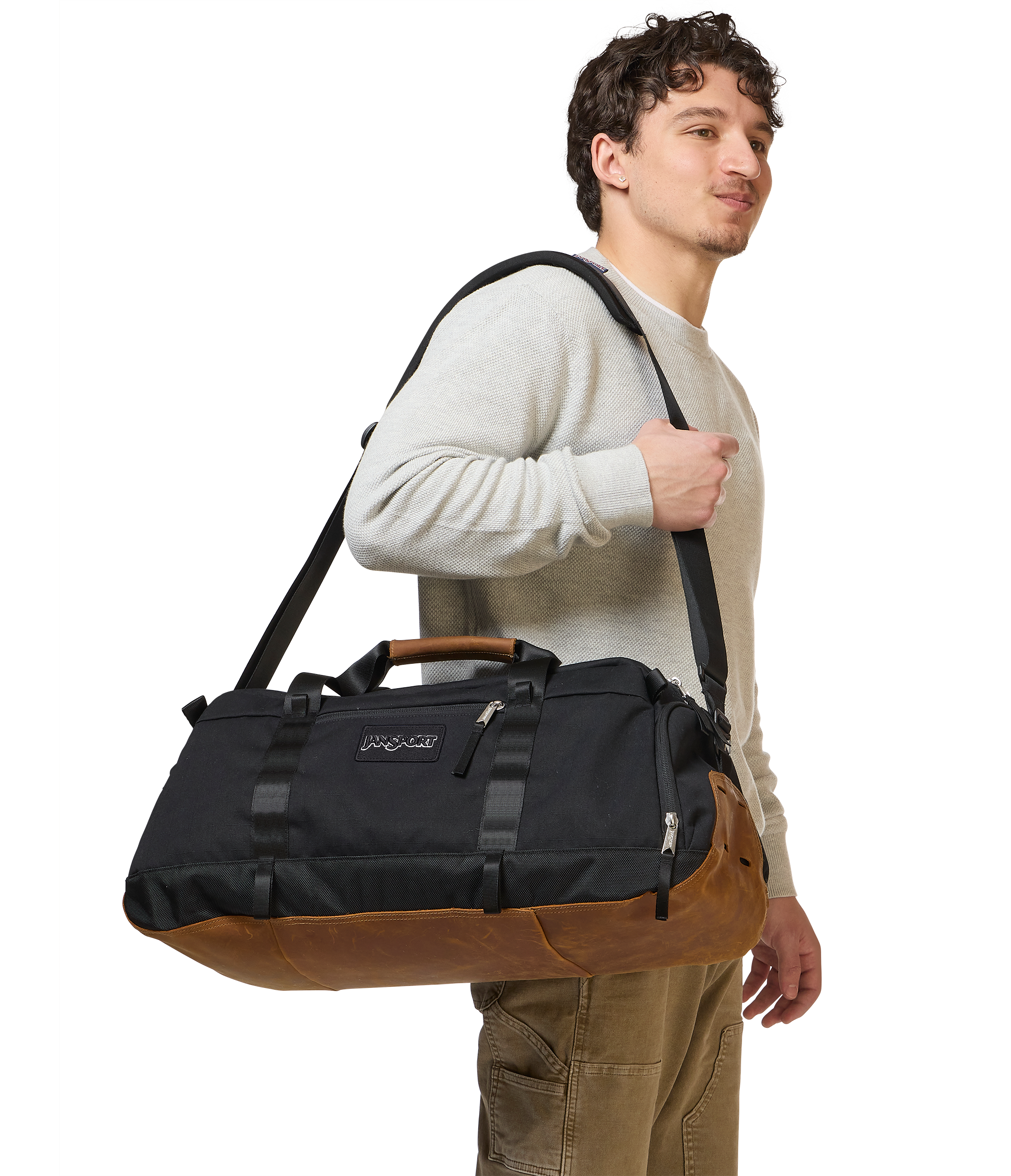 JanSport Smooth Ride Duffle in Black — angle view 2