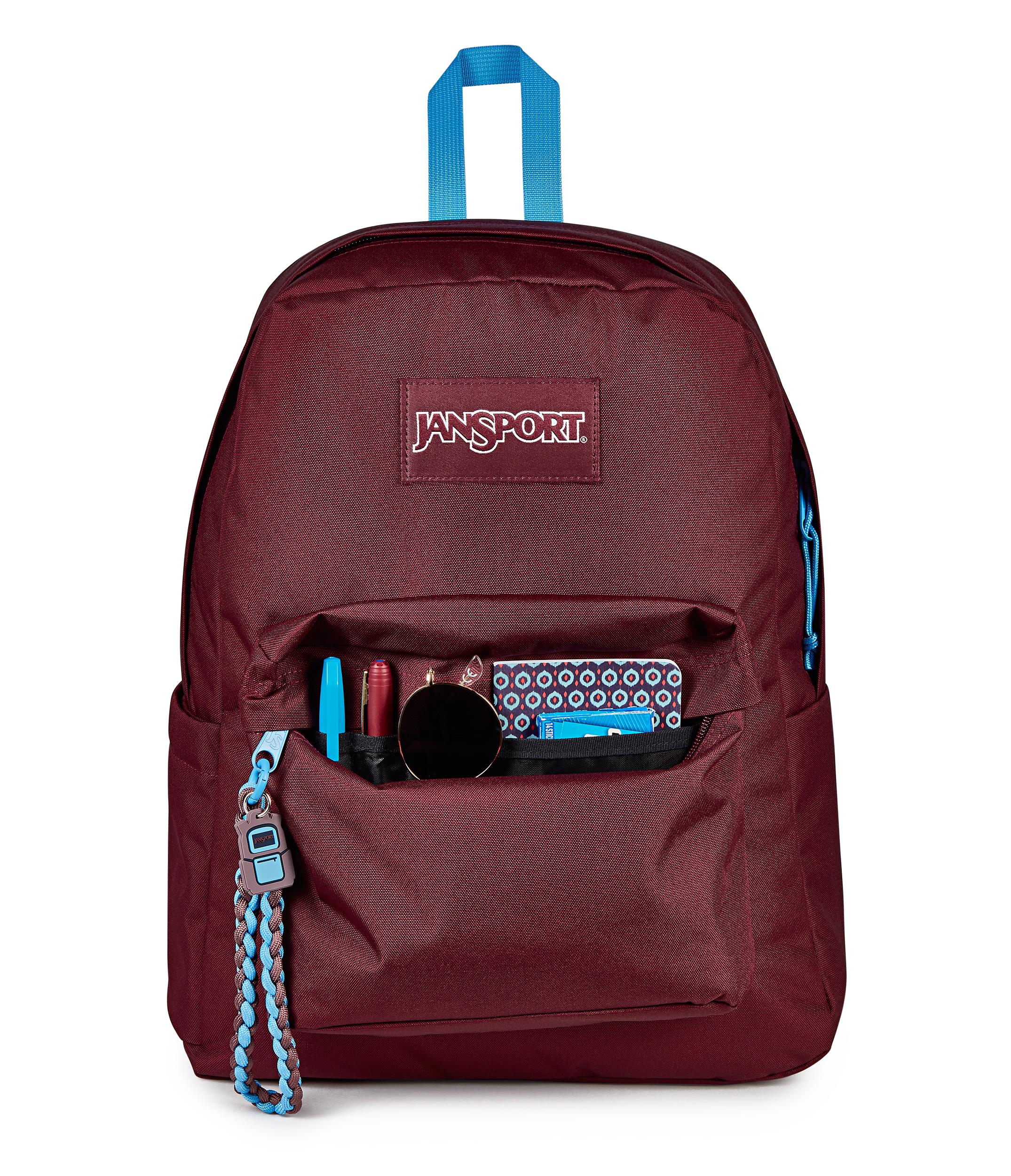 JanSport Superbreak Plus Charmed in Charmed Cherry Lacquer — detail view 3
