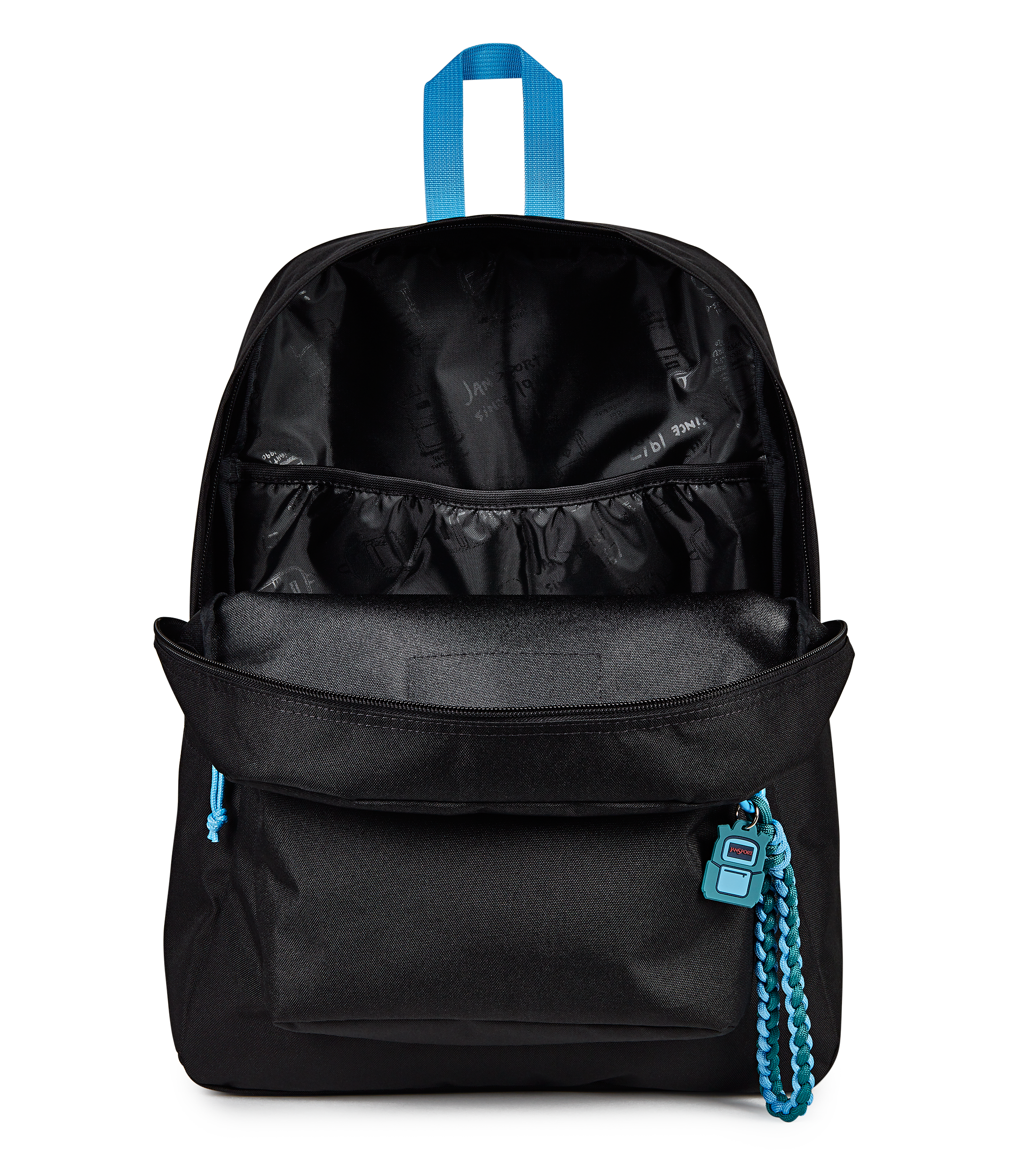 JanSport Superbreak Plus Charmed in Charmed Black — angle view 4