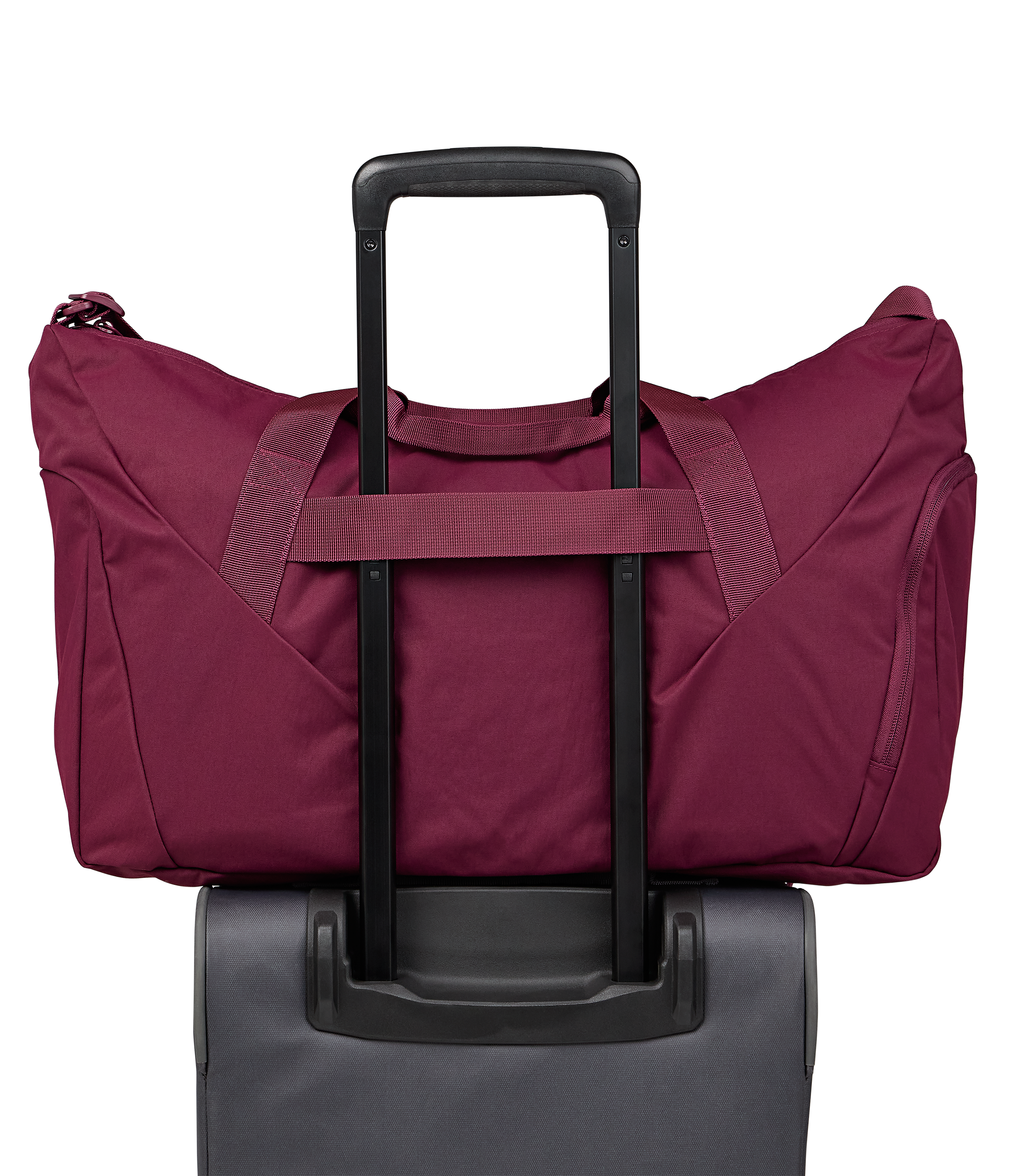 JanSport Recharge Gym Bag Large in Cherry Lacquer — back view
