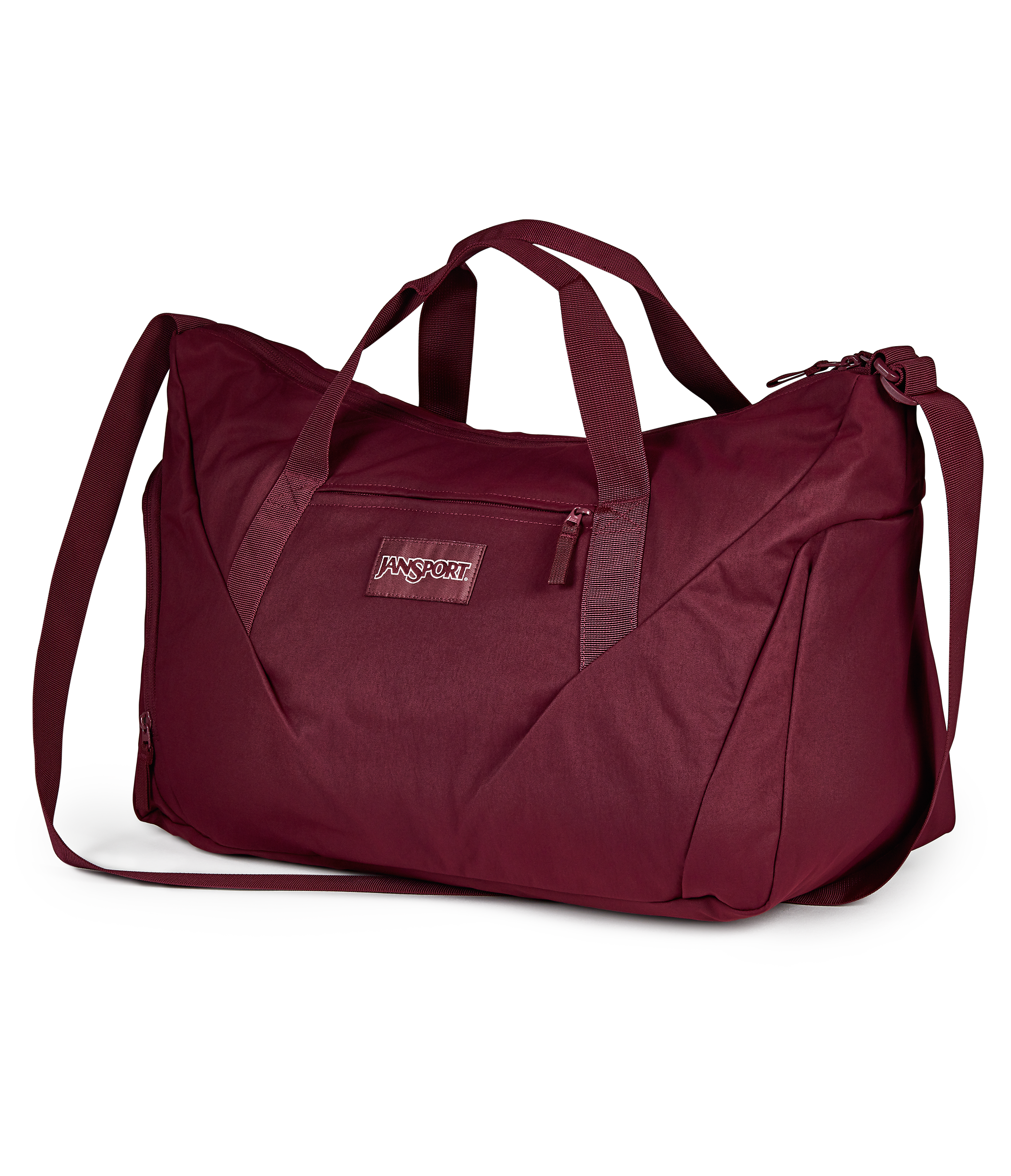 JanSport Recharge Gym Bag Large in Cherry Lacquer — angle view 3
