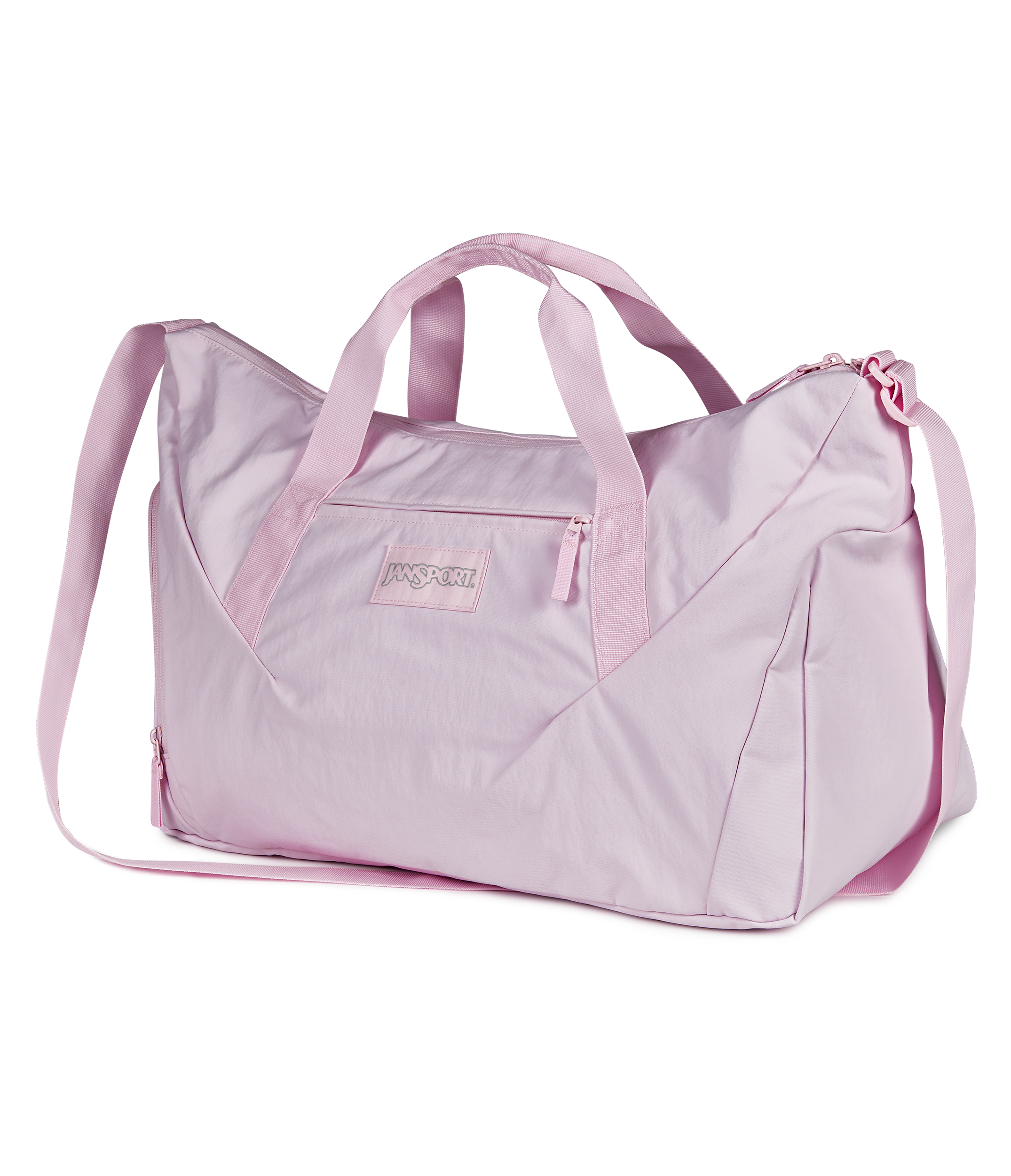 JanSport Recharge Gym Bag Large in Pink Ice — angle view 3