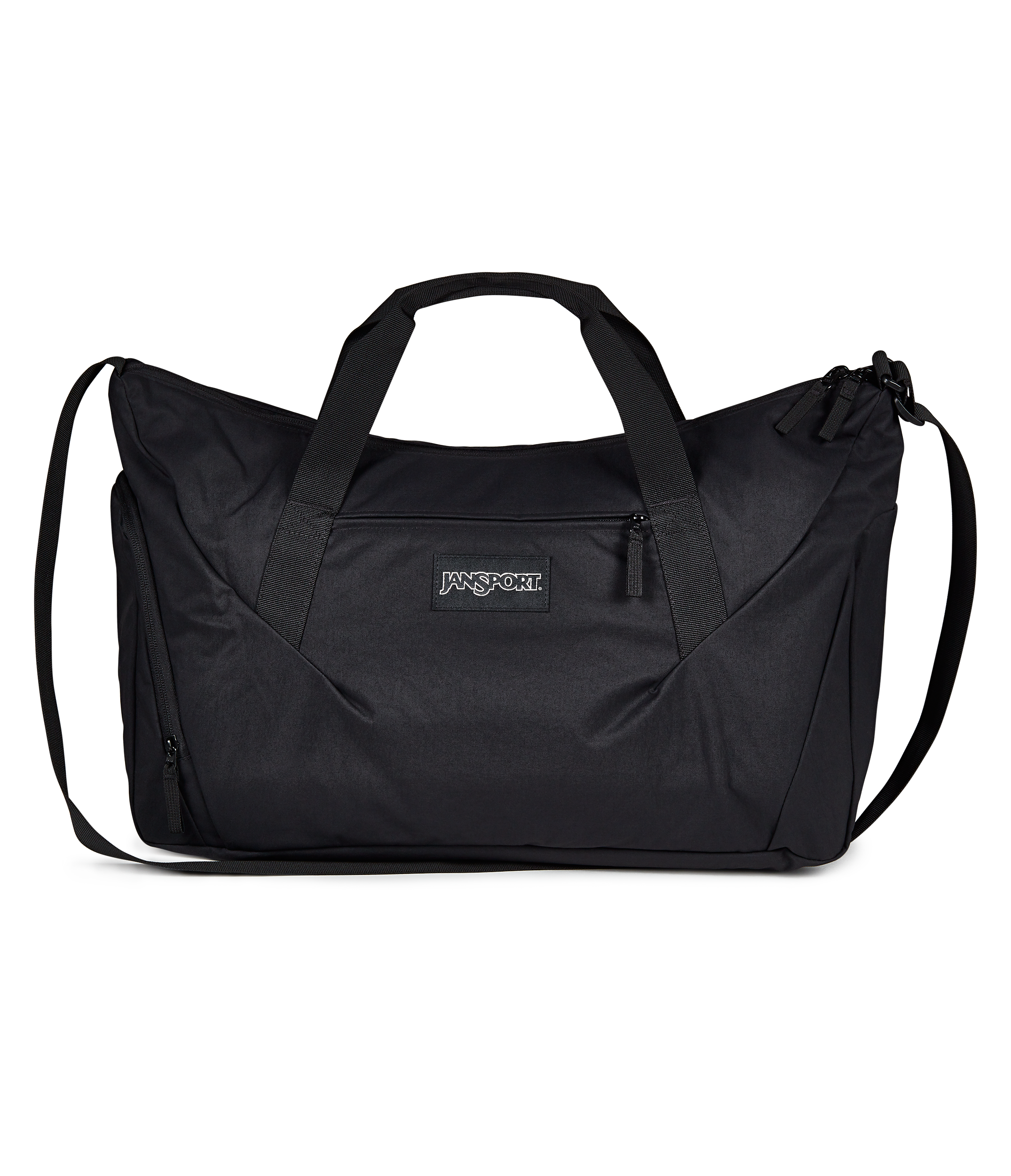 JanSport Recharge Gym Bag Large in Black — front view