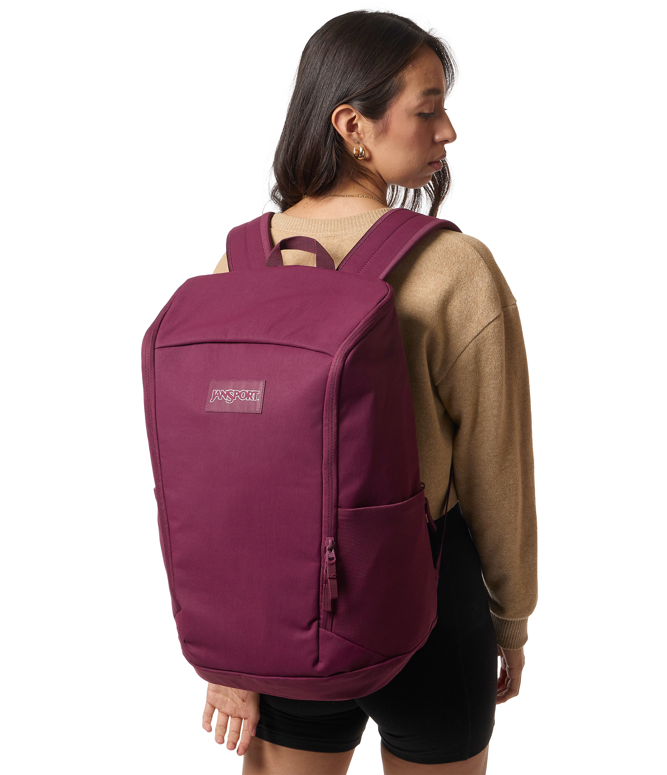 JanSport Recharge Pack in Cherry Lacquer — angle view 2