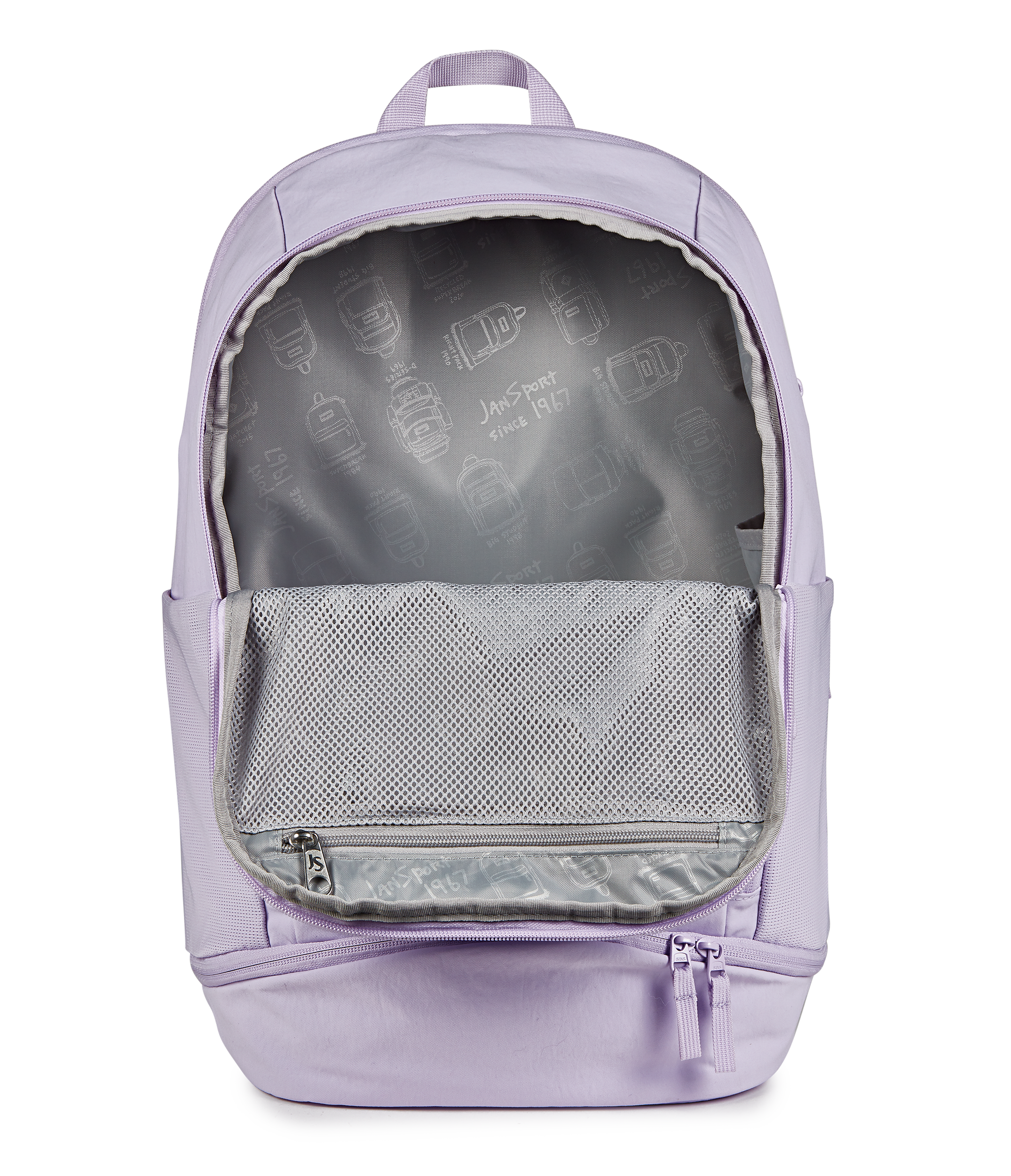 JanSport Serenity Pack in Pastel Lilac — angle view 4