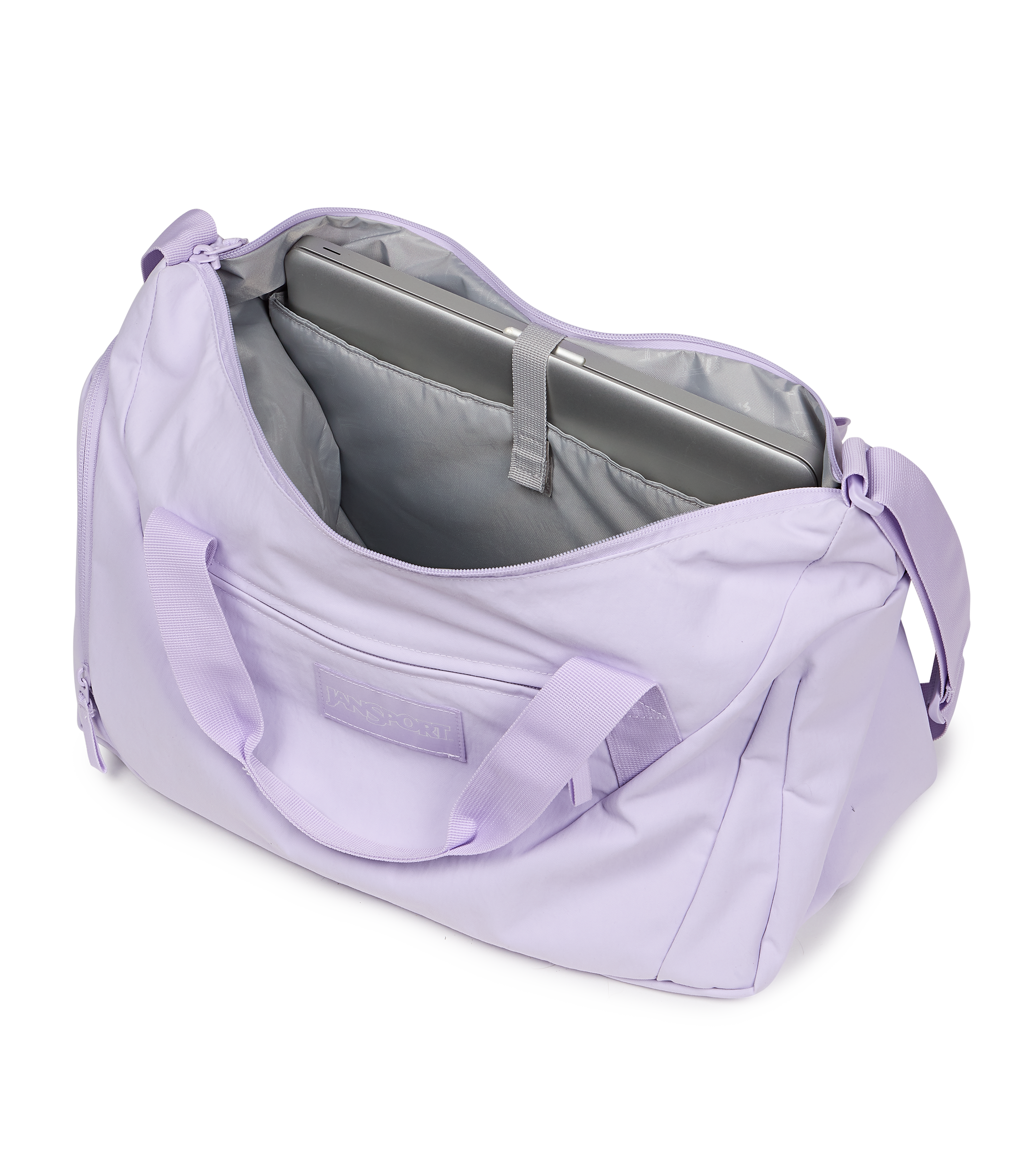 JanSport Recharge Gym Bag Medium in Pastel Lilac — detail view 2