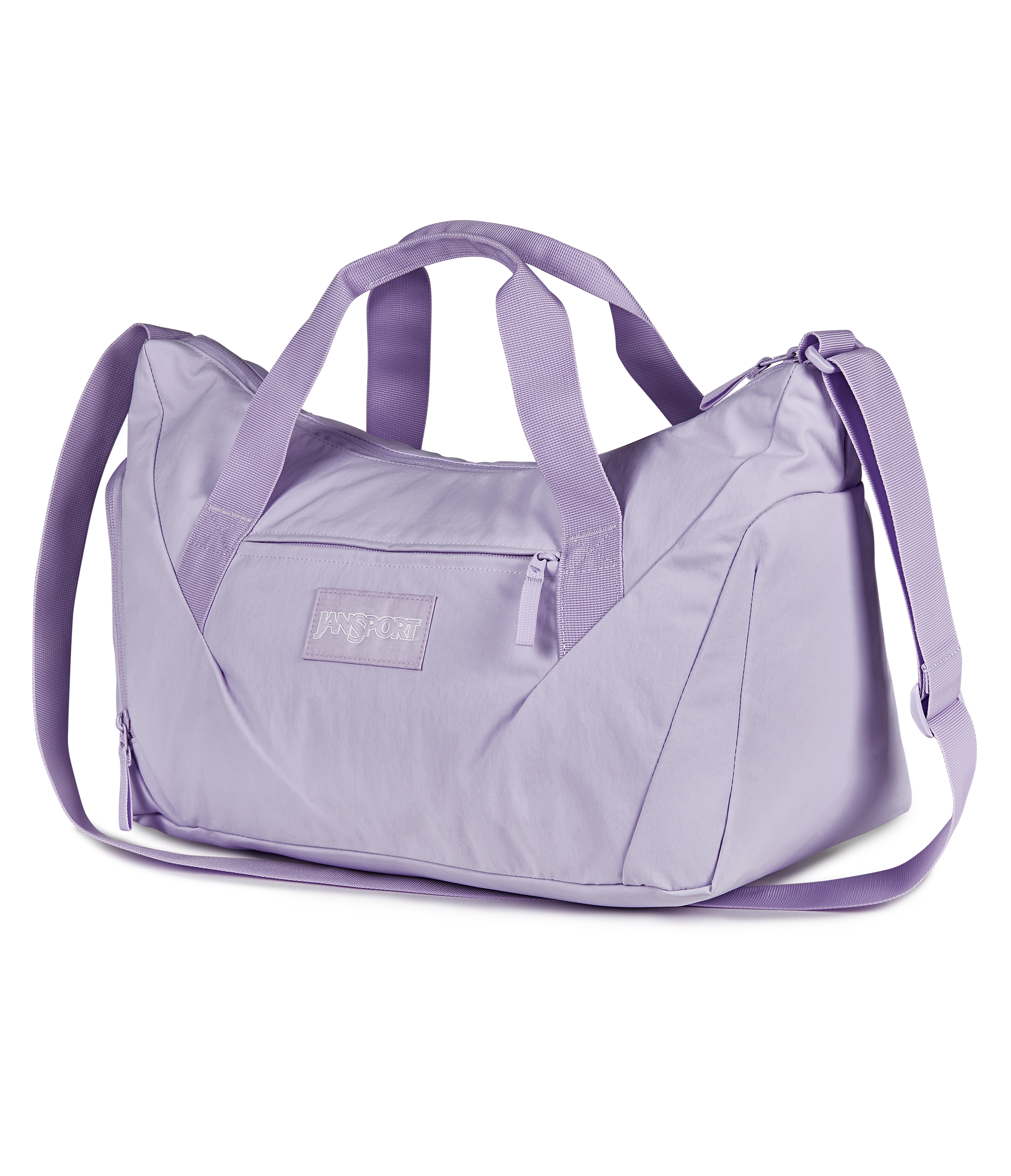 JanSport Recharge Gym Bag Medium in Pastel Lilac — angle view 3