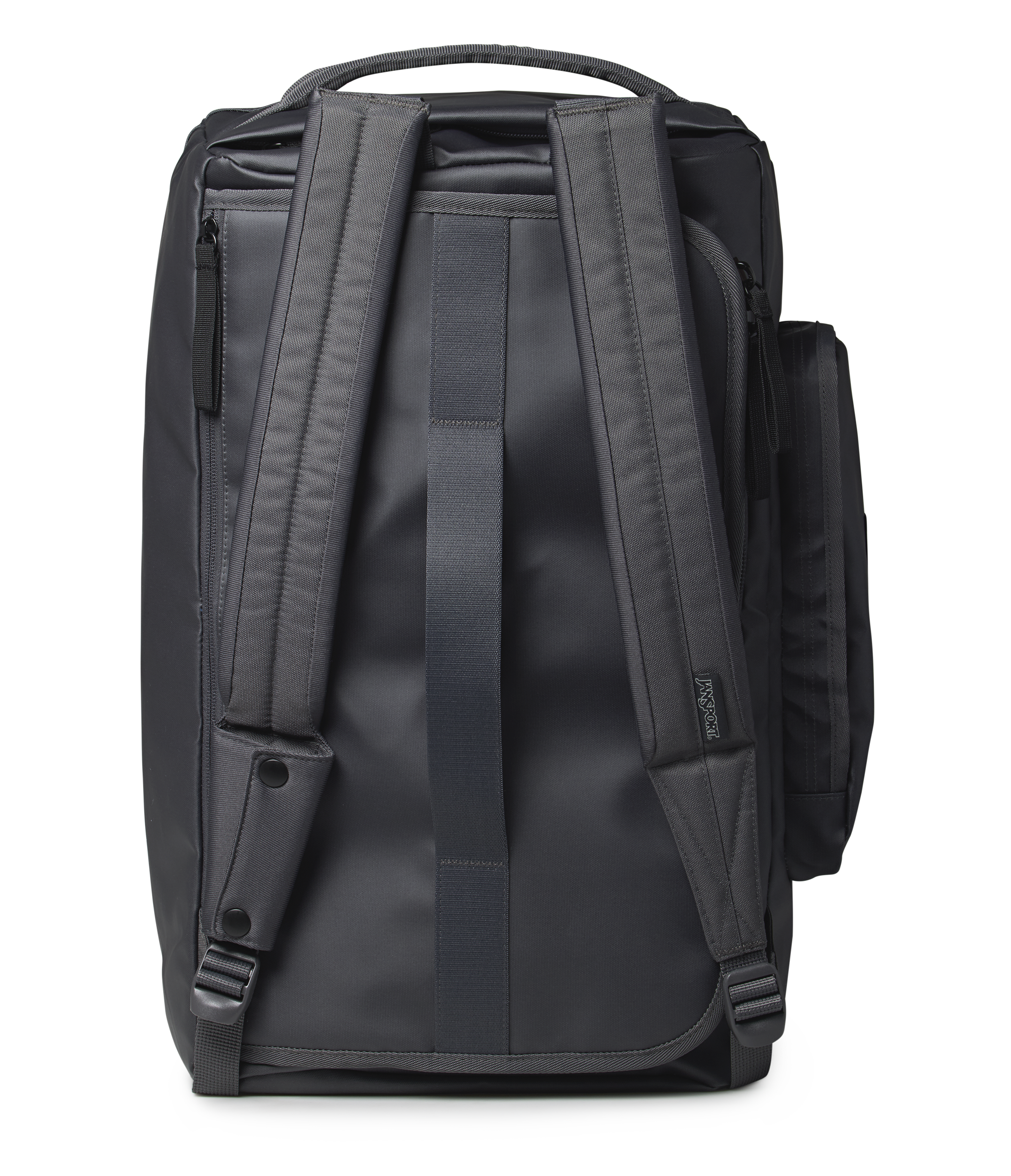 JanSport Good Latitude Convertible Duffel in Smokey Grit — back view
