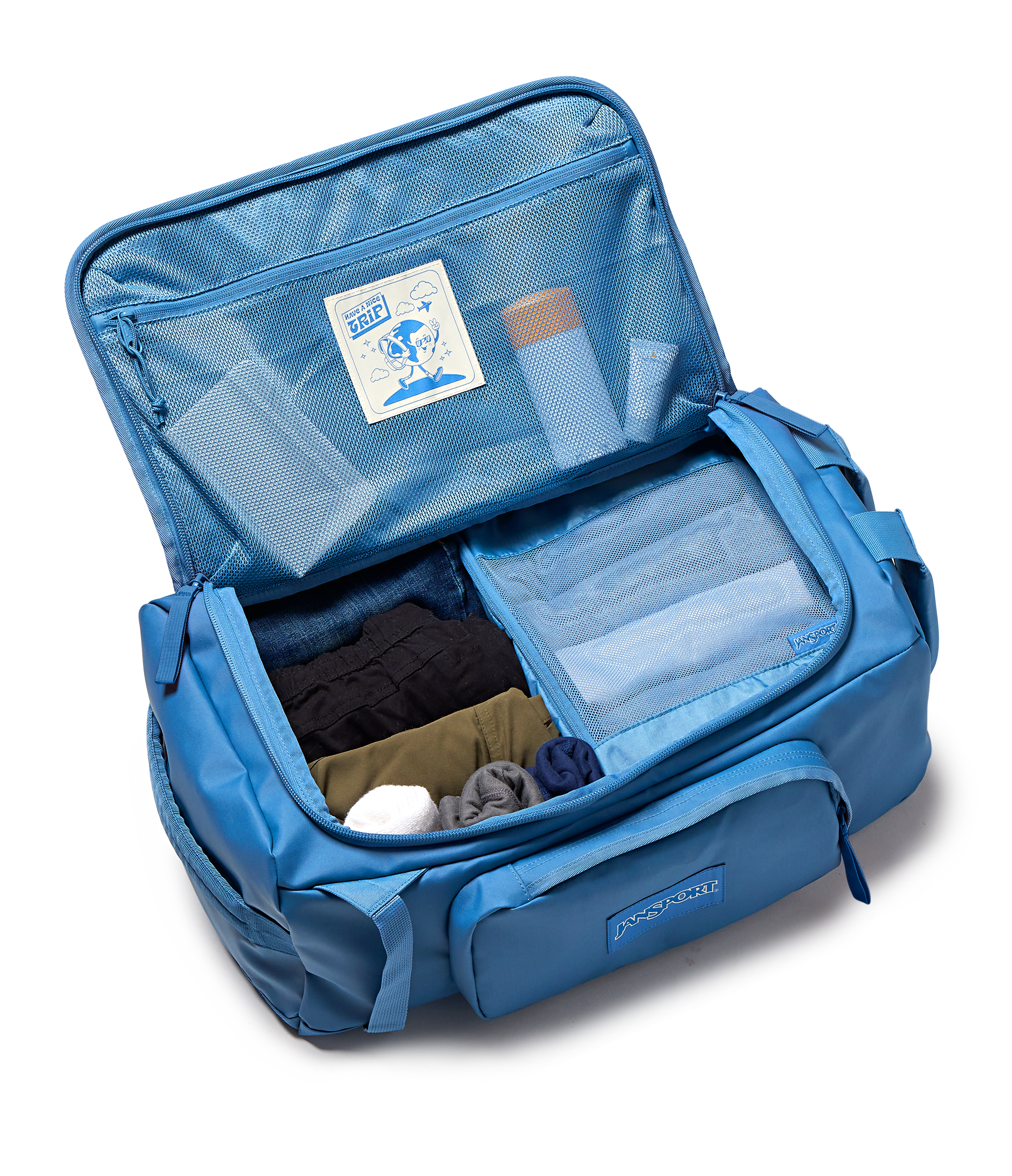 JanSport Good Latitude Convertible Duffel in Elemental Blue — detail view 3