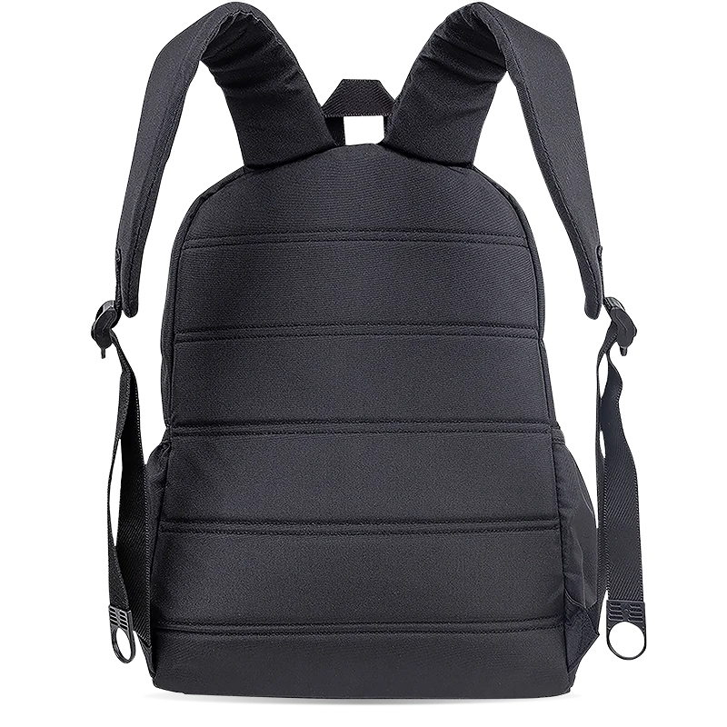 J World Oz Daypack Backpack in Black — back view # color_Black