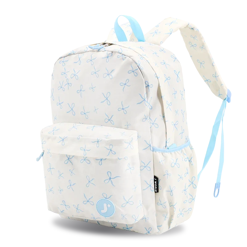 J World Oz Daypack Backpack in Blue Bows — angle view 2 # color_Blue Bows