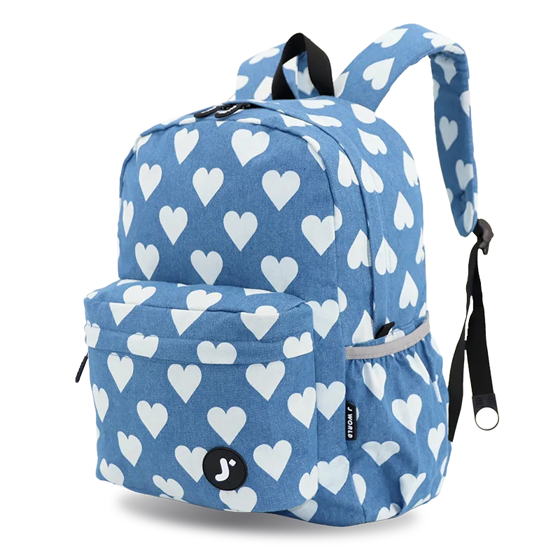 J World Oz Daypack Backpack in Denim Heart — angle view 2 # color_Denim Heart