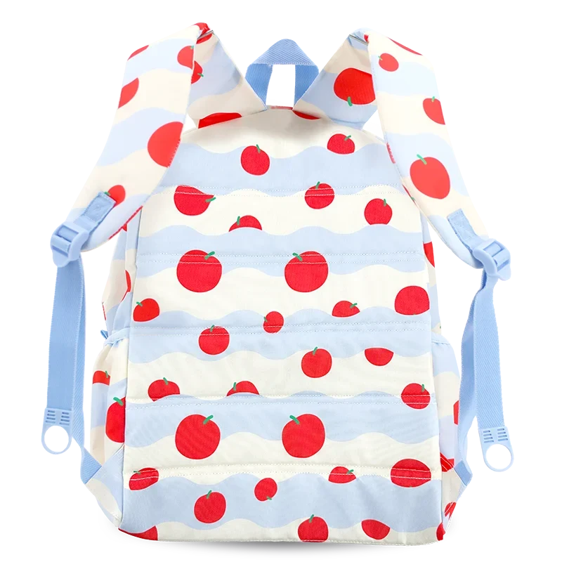 J World Oz Daypack Backpack in Floating Apple — back view # color_Floating Apple