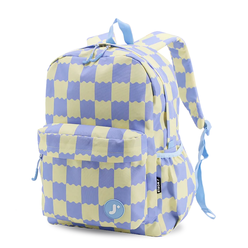 J World Oz Daypack Backpack in Wiggle Blue — angle view 2 # color_Wiggle Blue