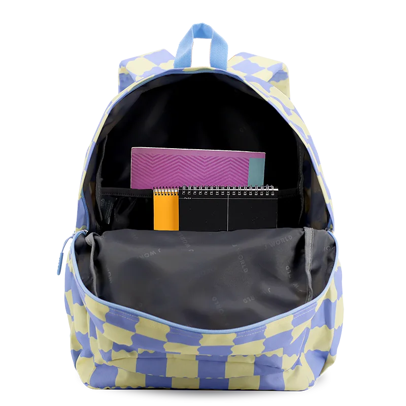 J World Oz Daypack Backpack in Wiggle Blue — front view 2 # color_Wiggle Blue