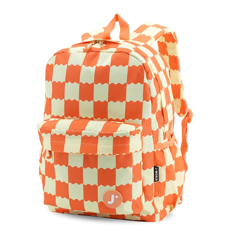 J World Oz Daypack Backpack in Wiggle Coral — angle view 2 # color_Wiggle Coral