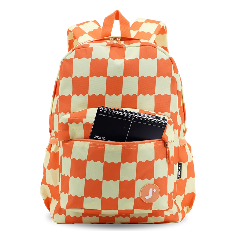 J World Oz Daypack Backpack in Wiggle Coral — detail view # color_Wiggle Coral