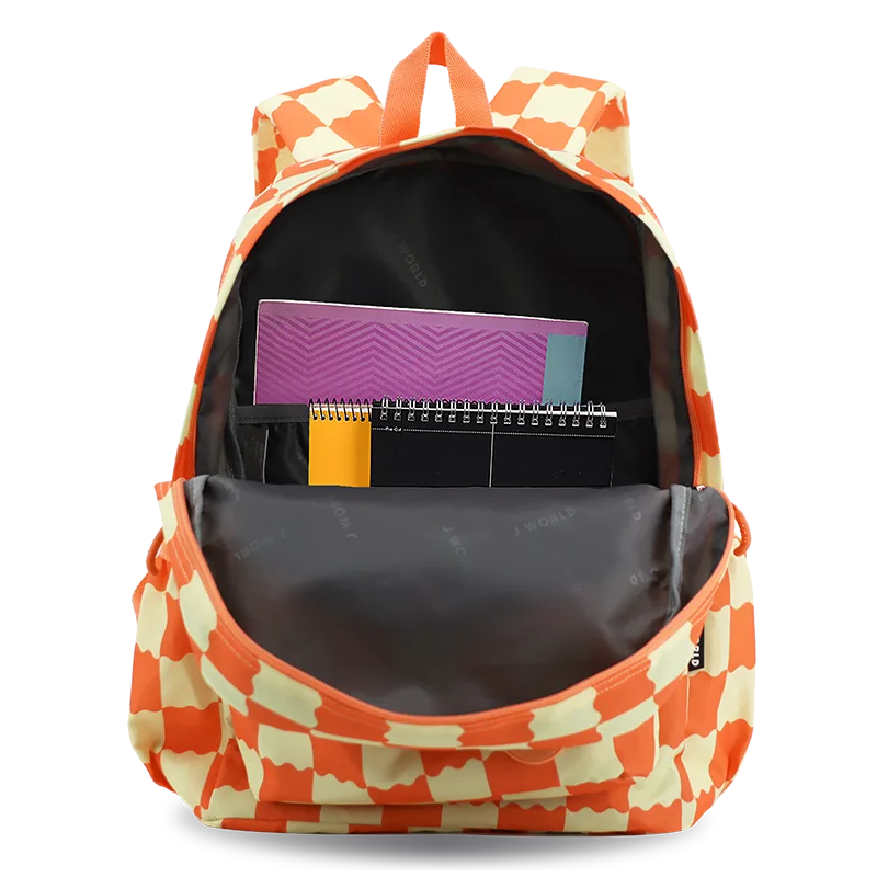 J World Oz Daypack Backpack in Wiggle Coral — front view 2 # color_Wiggle Coral