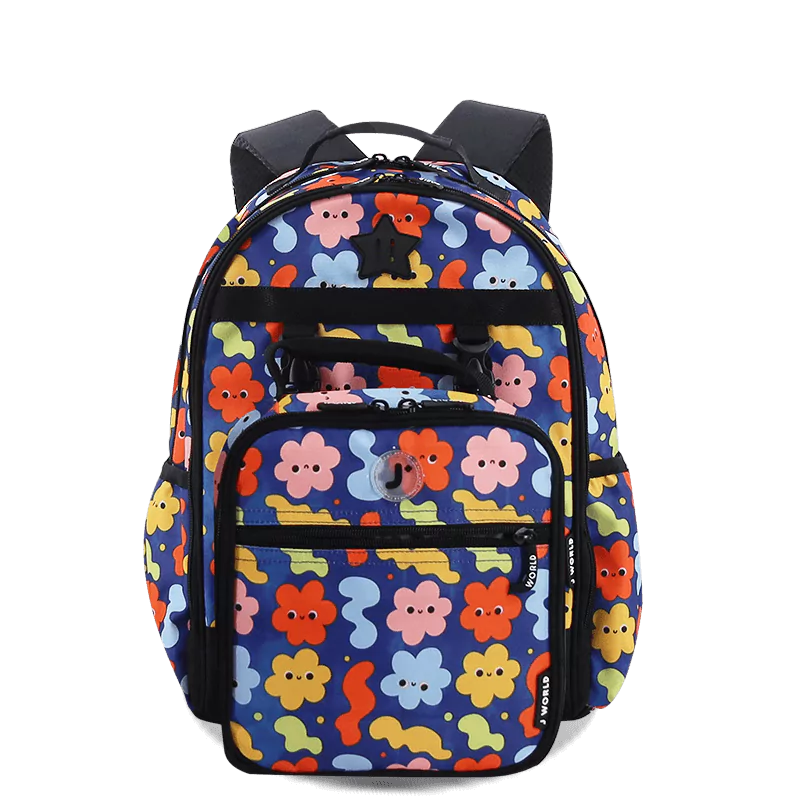 J World Duet Kids Backpack & Detachable Lunch Box Set in Baby Cloud — front view # color_Baby Cloud