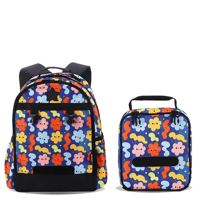 J World Duet Kids Backpack & Detachable Lunch Box Set in Baby Cloud — front view 2 # color_Baby Cloud