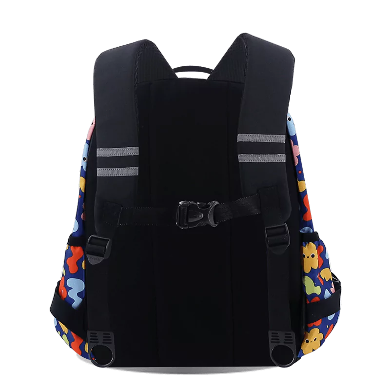 J World Duet Kids Backpack & Detachable Lunch Box Set in Baby Cloud — back view # color_Baby Cloud
