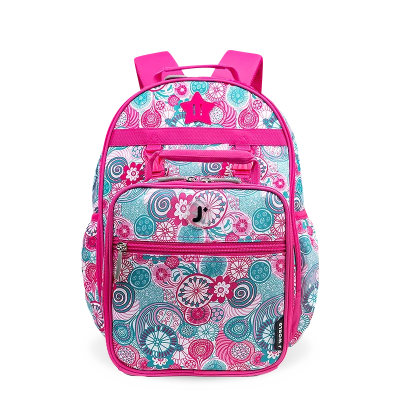 J World Duet Kids Backpack & Detachable Lunch Box Set in Blue Raspberry — front view # color_Blue Raspberry