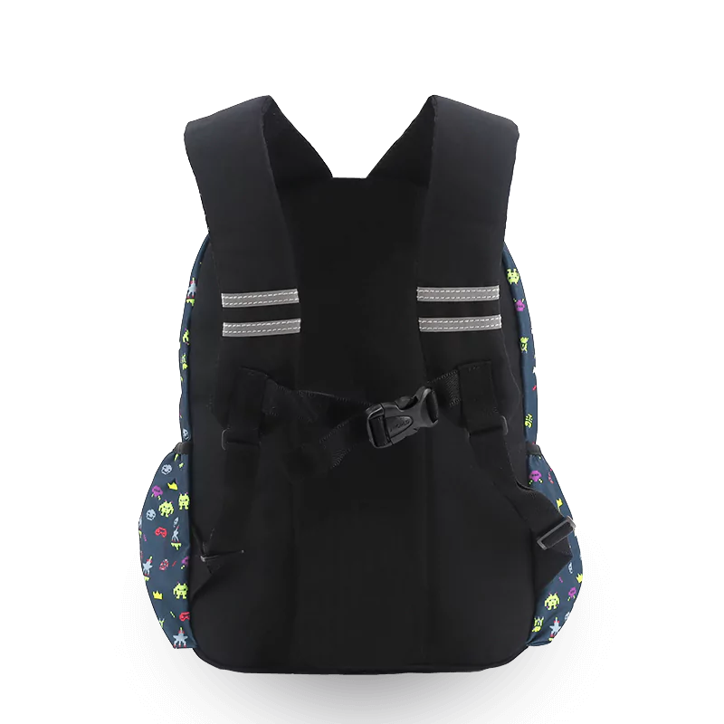 J World Duet Kids Backpack & Detachable Lunch Box Set in Game — back view # color_Game