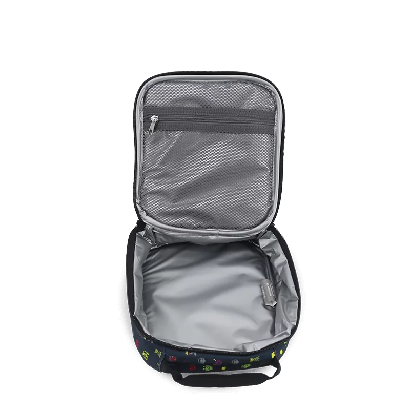 J World Duet Kids Backpack & Detachable Lunch Box Set in Game — interior view # color_Game