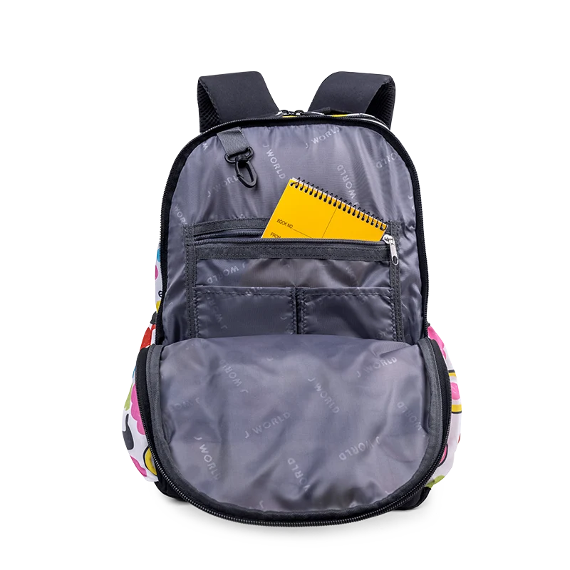 J World Duet Kids Backpack & Detachable Lunch Box Set in Kiddo — detail view # color_Kiddo