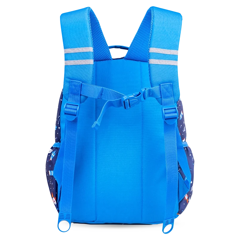 J World Duet Kids Backpack & Detachable Lunch Box Set in Spaceship — back view 2 # color_Spaceship