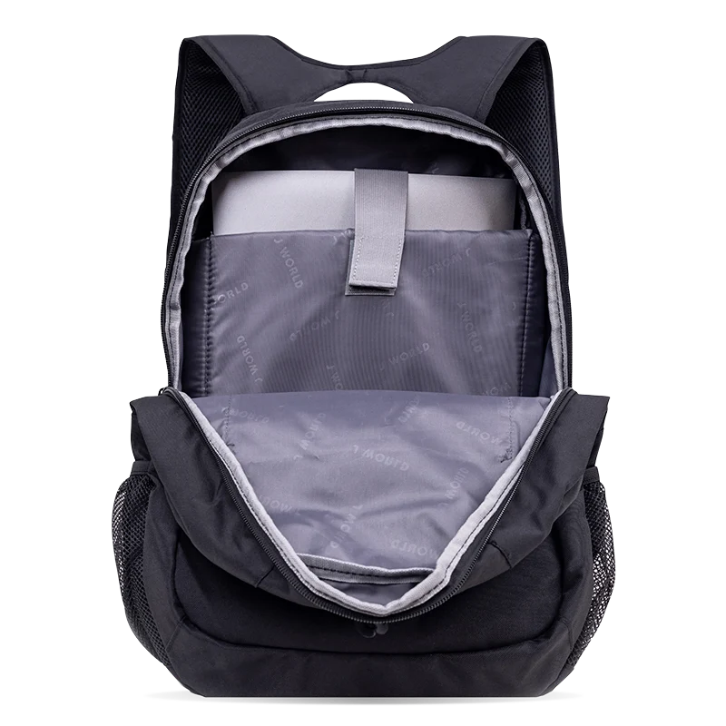 J World Dexter Laptop Backpack in Black — interior view # color_Black