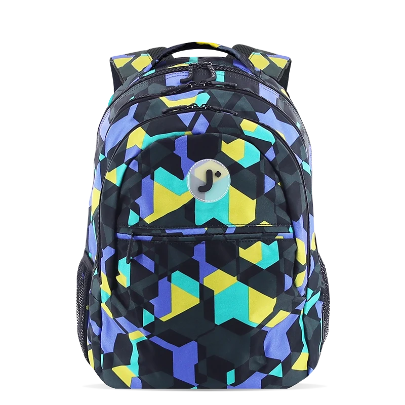 J World Cornelia Laptop Backpack in Cubes — front view # color_Cubes