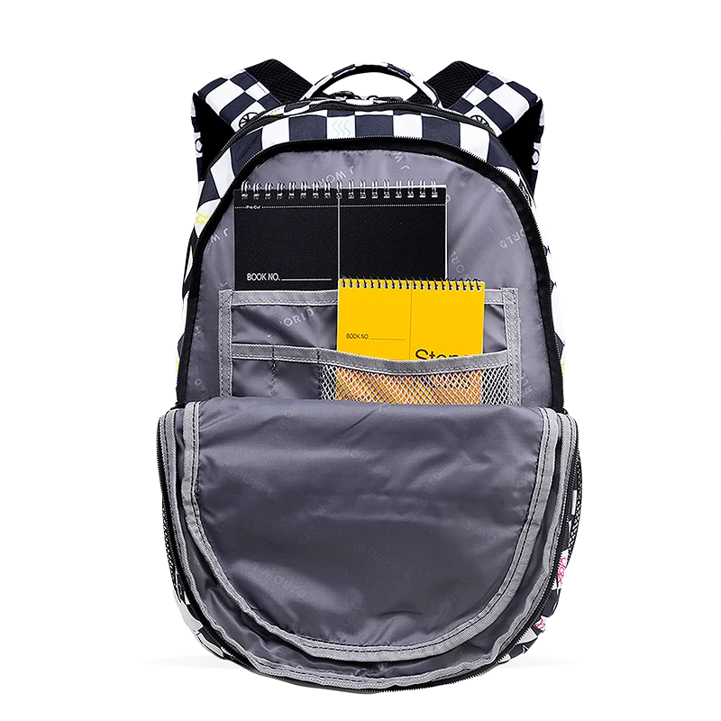 J World Cornelia Laptop Backpack in Icon Checkers — detail view # color_Icon Checkers