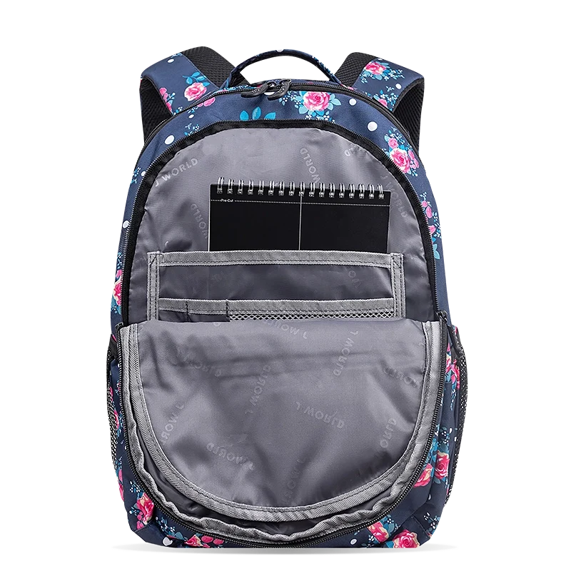 J World Cornelia Laptop Backpack in Navy Rose — detail view # color_Navy Rose