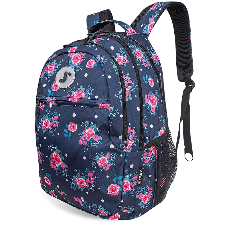 J World Cornelia Laptop Backpack in Navy Rose — angle view 2 # color_Navy Rose
