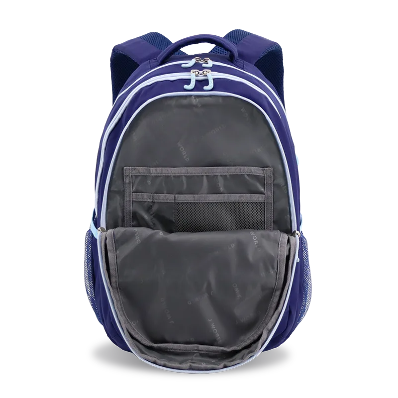 J World Cornelia Laptop Backpack in Navy — detail view # color_Navy