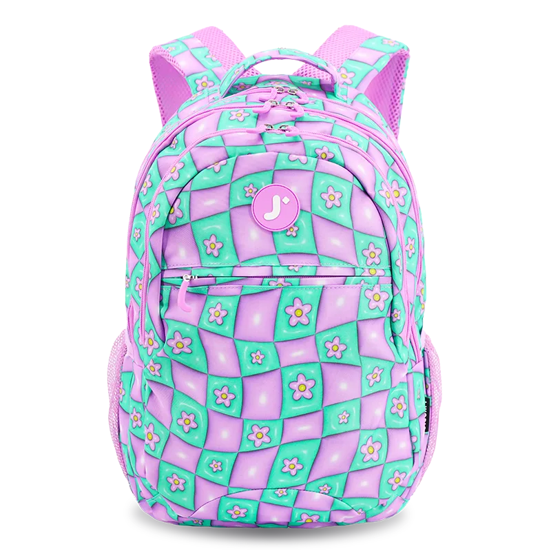 J World Cornelia Laptop Backpack in Puffy Flower — front view # color_Puffy Flower